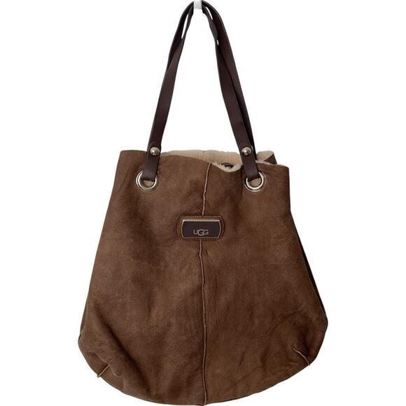 UGG Jane Shearling Brown Tote Bag - Picture 1 of 13